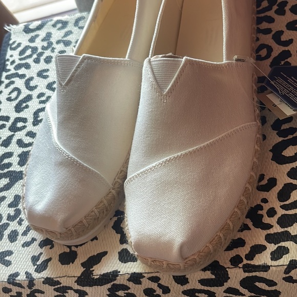 Tom’s Womens Alpargata Platform Rope White Canvas Slip On Shoes Size 10 NWT - Picture 5 of 6